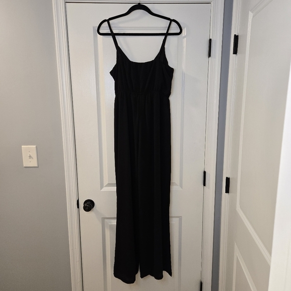 Lily Rose Pants - Lily Rose Black V Neck Jumpsuit With Cinch Waist Size L No Belt
